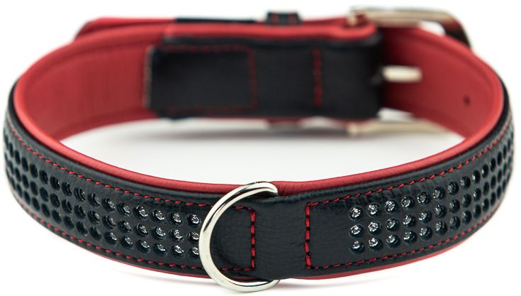 Nobby Pacific Deluxe obojek se Swarovski krystaly M-L 52cm červená 1 balení