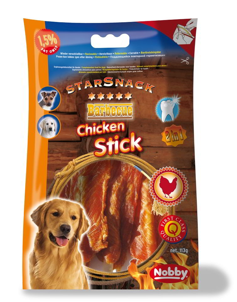 Nobby StarSnack Barbecue tyčinky s kuřecím masem 113g 1 balení