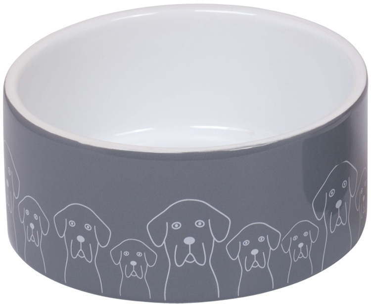 Nobby keramická miska DOGS šedo-bílá 18,0 x 7,0 cm / 1,10 l 1 balení