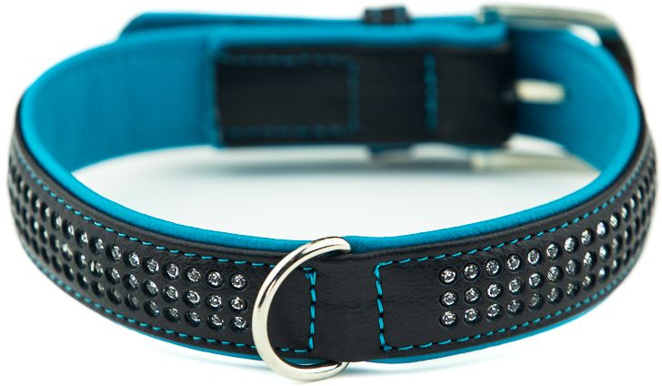Nobby Pacific Deluxe obojek se Swarovski krystaly L-XL 60cm tyrkysová 1 balení