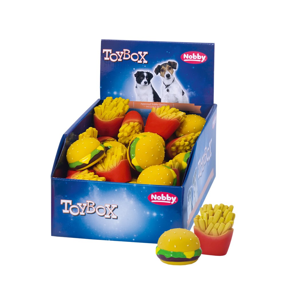 Nobby TOYBOX hračka latex Fastfood 36 ks 6 + 7,5 cm 1 balení
