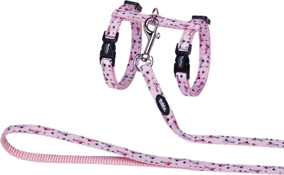 Nobby Mouse Pink postroj s vodítkem pro kočky růžový 1 balení