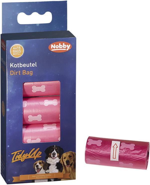 Nobby TidyUp sáčky na exkrementy růžové 4 role 1 balení