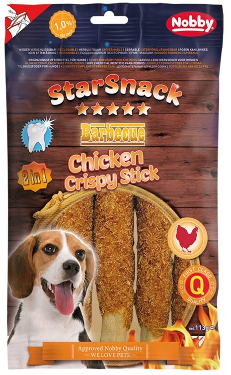 Nobby StarSnack BBQ pamlsky Kuřecí křupavé tyčinky 113g 1 balení