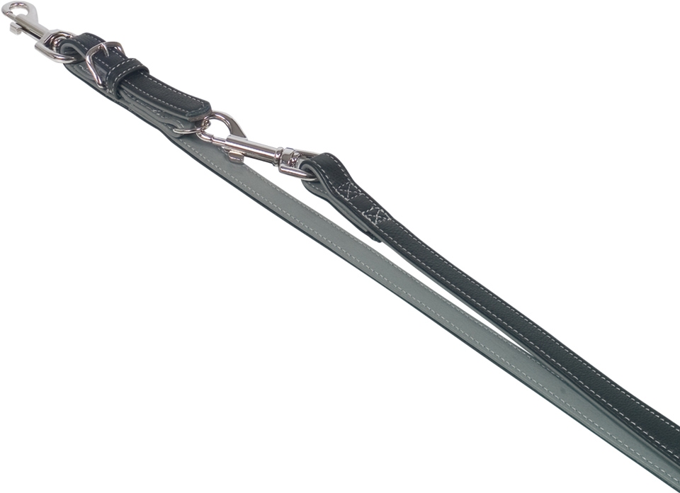 Nobby Pacific kožené vodítko šedé lemování S-M 200cm / 14mm 1 balení