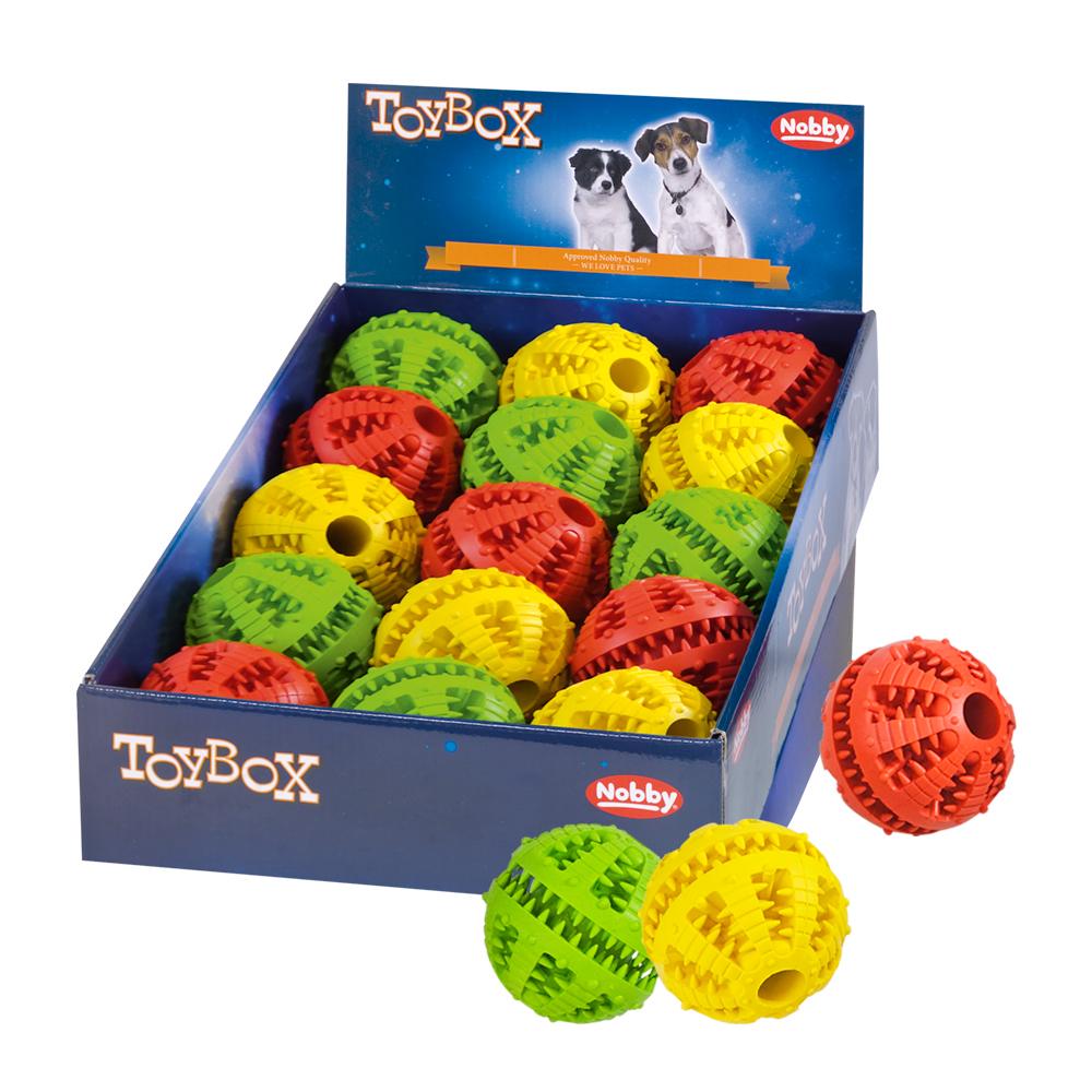 Nobby TOYBOX Dog hračky dentální gumový míček 15 ks / 8 cm 1 balení