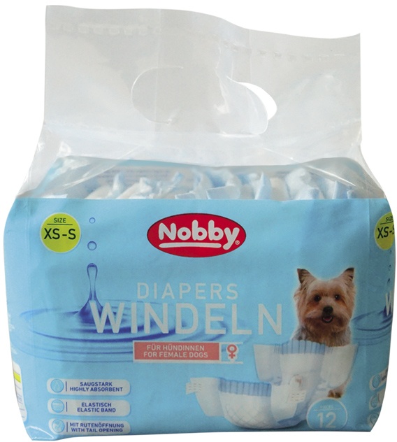 Nobby papírové pleny pro feny XS-S 20-28cm (12 ks) 1 balení