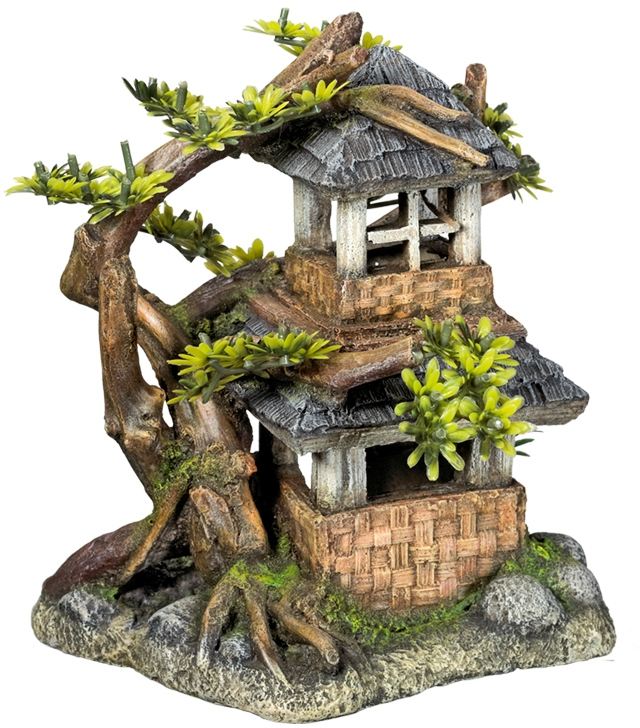 Nobby akvarijní dekorace dům s bonsají 17,5 x 15,5 x 19,8 cm 1 balení