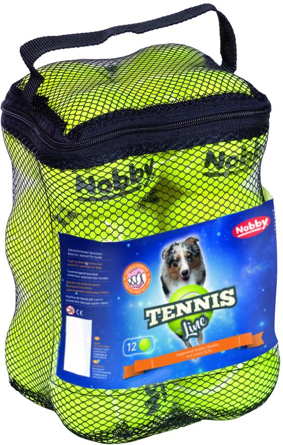 Nobby Tennis Line hračka tenisový míček žlutý M 6,5cm 12ks 1 balení