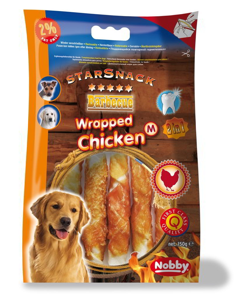 Nobby StarSnack Barbecue Wrapped Chicken Medium 13cm / 150g 1 balení