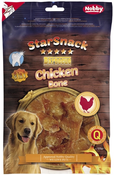 Nobby StarSnack BBQ Chicken Bone pamlsky pro psy 120 g 1 balení