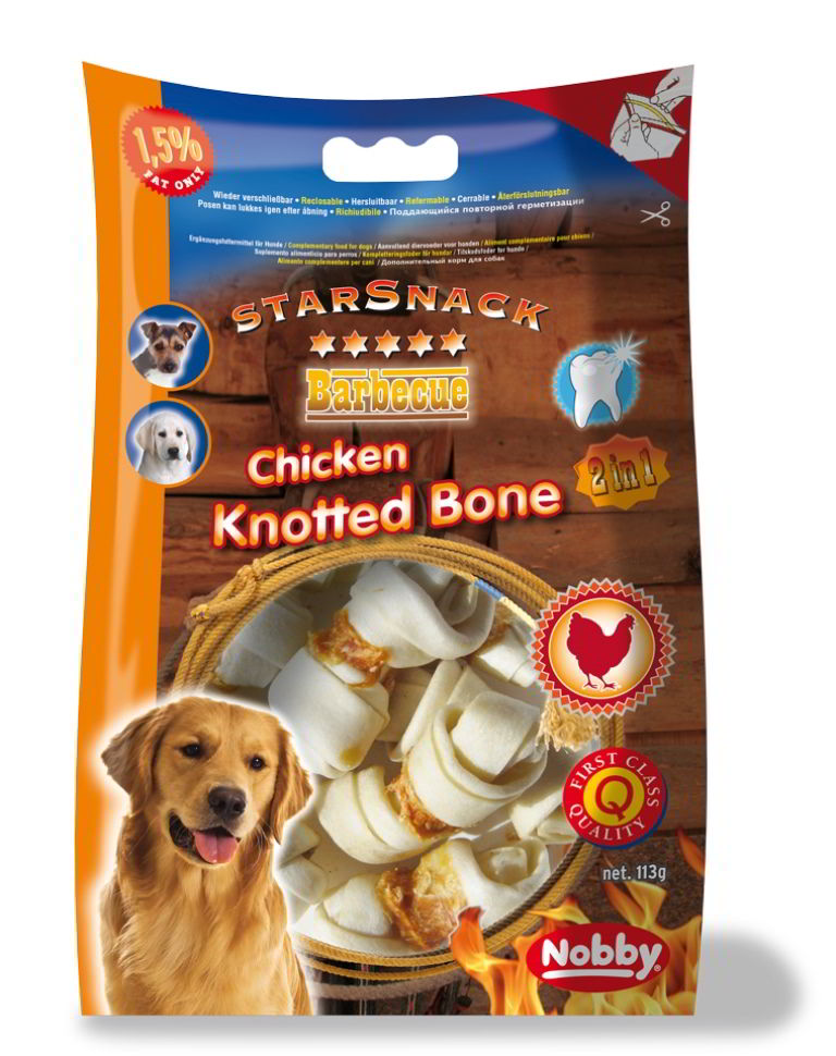 Nobby StarSnack BBQ Chicken Knotted Bone pamlsky 113g 1 balení