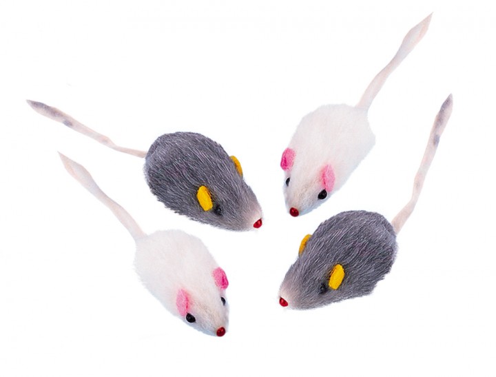 Nobby hračka plyšové myšky 4cm (4ks) 1 balení