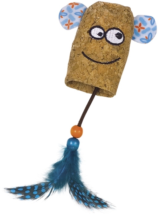 Nobby hračka pro kočky korkový náprstník s peřím 16 cm 1 balení