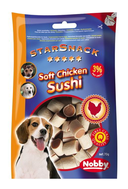 Nobby StarSnack Soft Chicken Sushi kuře & ryba 70g 1 balení