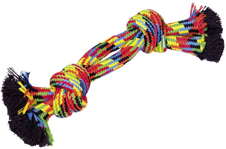 Nobby hračka pro psy lano barevné 2x uzel 350g 30cm 1 balení