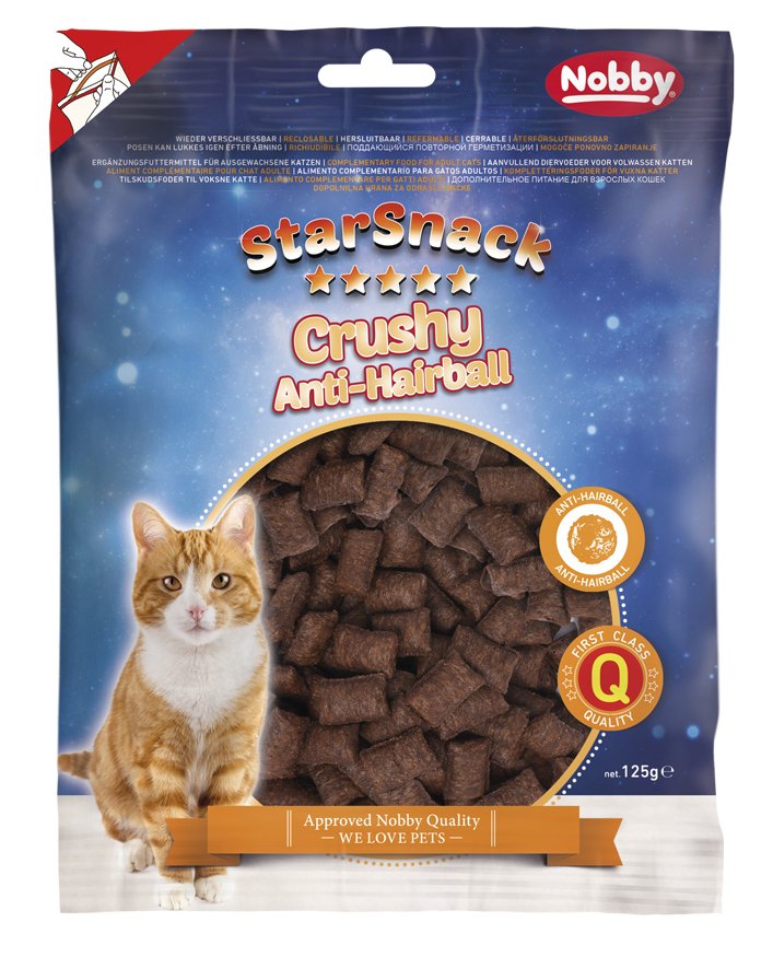 Nobby StarSnack Cat Crushy Anti-Hairball křupavé polštářky 125g 1 balení