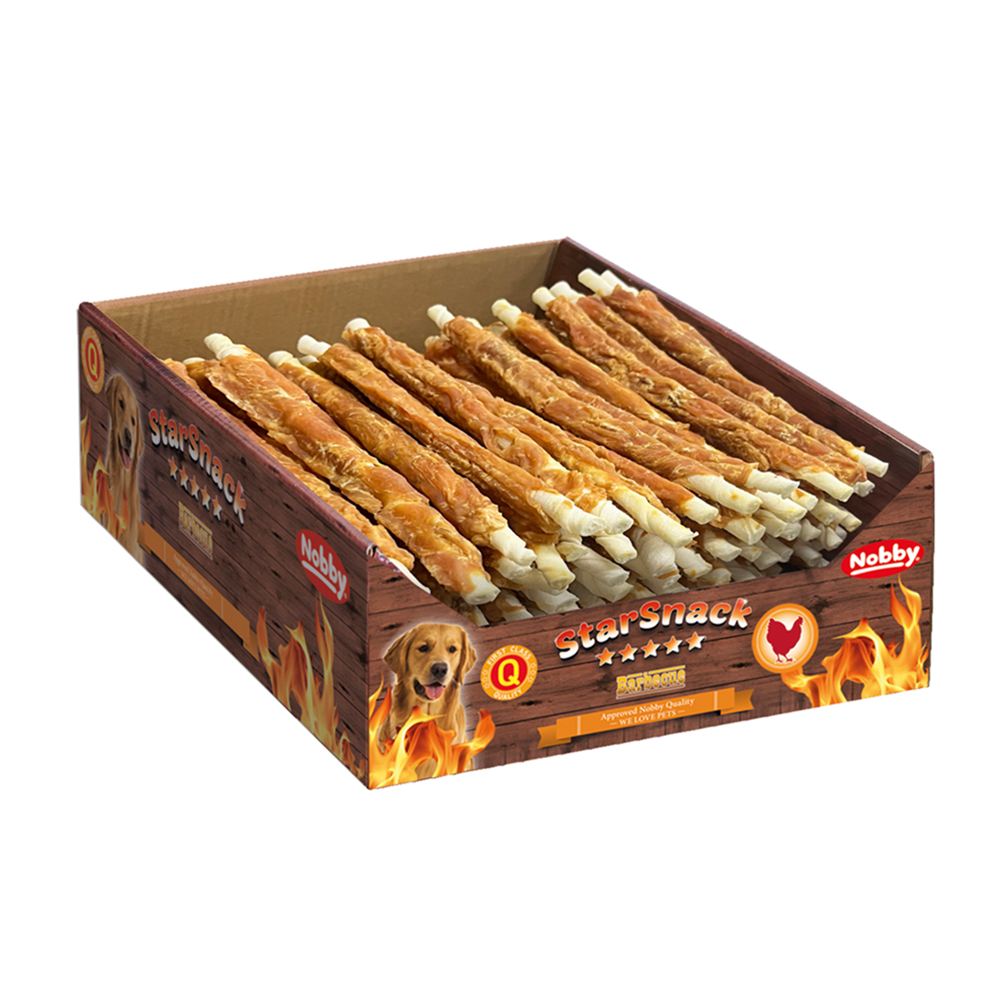 Nobby StarSnack BOX BBQ tyčky s kuřetem 2,6 kg, 7-8 cm, 25 cm, 81 pcs 1 balení