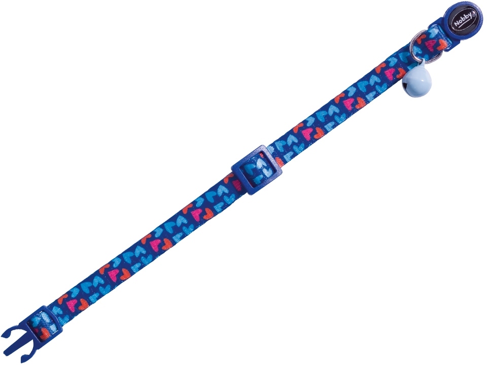 Nobby Heart Dark Blue obojek s rolničkou pro kočky tmavě modrý 1ks 1 balení