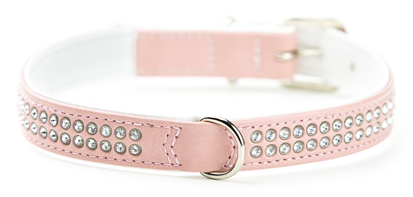 Nobby Crystal obojek se Swarovski krystaly S-M 42cm světle růžová 1 balení