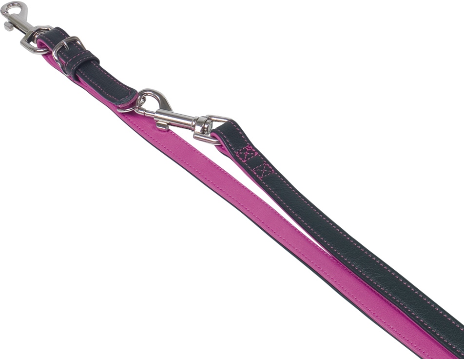 Nobby Pacific kožené vodítko růžové lemování S-M 200cm / 14mm 1 balení