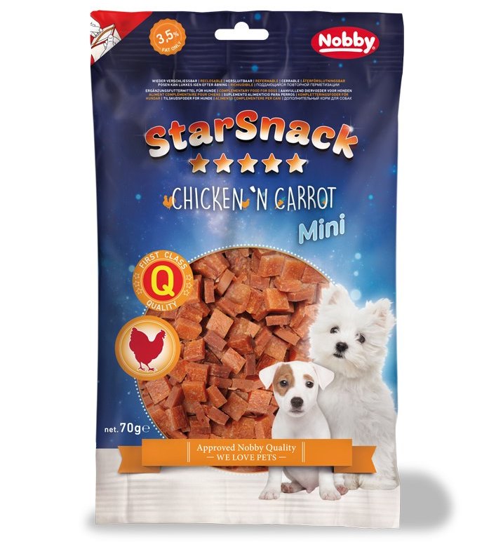Nobby StarSnack Mini Soft kuře+mrkev pamlsky pro psy 70g 1 balení