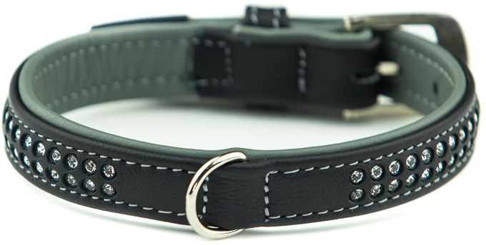 Nobby Pacific Deluxe obojek se Swarovski krystalyv S-M 42cm šedá 1 balení