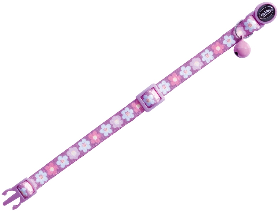 Nobby Flower Lilac obojek s rolničkou pro kočky fialový 1ks 1 balení