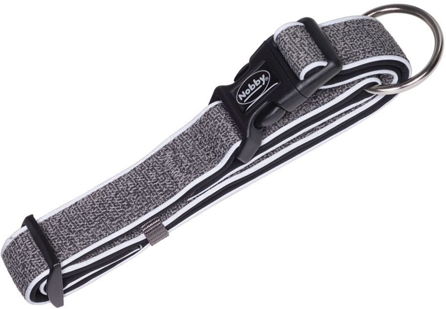 Nobby CAYO obojek nylon reflexní šedá L-XL 50-65cm 1 balení