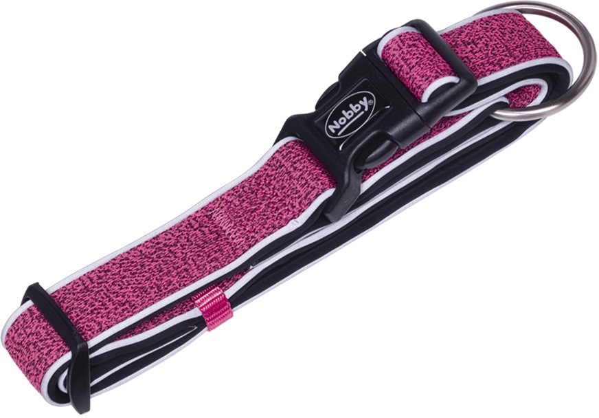 Nobby CAYO obojek nylon reflexní růžová S-M 30-45cm 1 balení