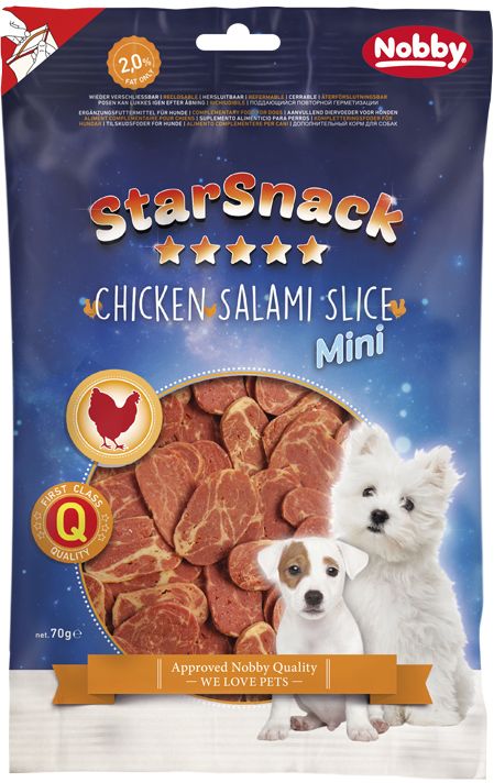 Nobby StarSnack Chicken Salami Slice pamlsek pro psy 70g 1 balení