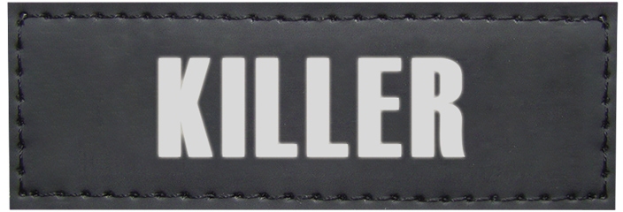 Nobby vyměnitelný nápis KILLER na postroj Seguro 3x9cm 2ks 1 balení