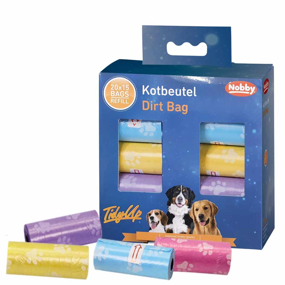 Nobby TidyUp Poop sáčky s potiskem tlapek 20 rolí s 15 sáčky 1 balení