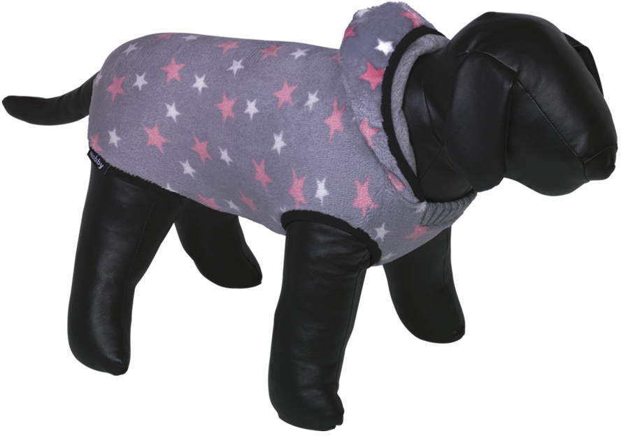 Nobby župan pro psy FLANELL hvězdy šedá 48cm 1 balení