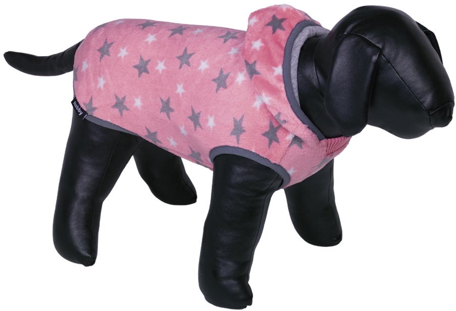 Nobby župan pro psy FLANELL hvězdy růžová 44cm 1 balení