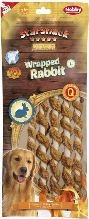Nobby StarSnack BBQ Wrapped Rabbit L pamlsky 25cm 5ks 144g 1 balení
