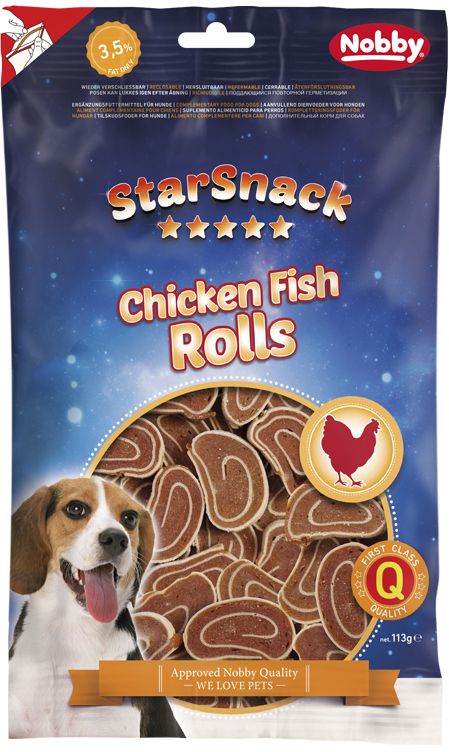 Nobby StarSnack Chicken Fish Rolls pamlsky 113g 1 balení