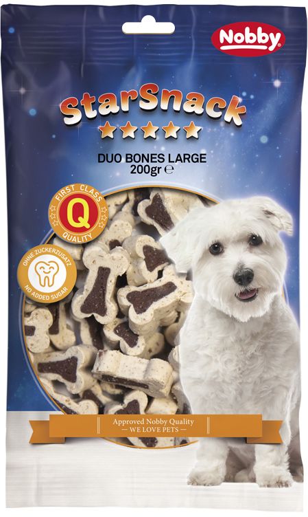 Nobby StarSnack Duo Bones velké kostičky jehně+rýže 200g 1 balení