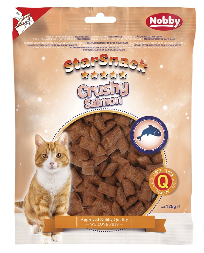Nobby StarSnack Cat Crushy Salmon křupavé polštářky s lososem 125g 1 balení