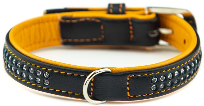 Nobby Pacific Deluxe obojek se Swarovski krystaly M 47cm oranžová 1 balení
