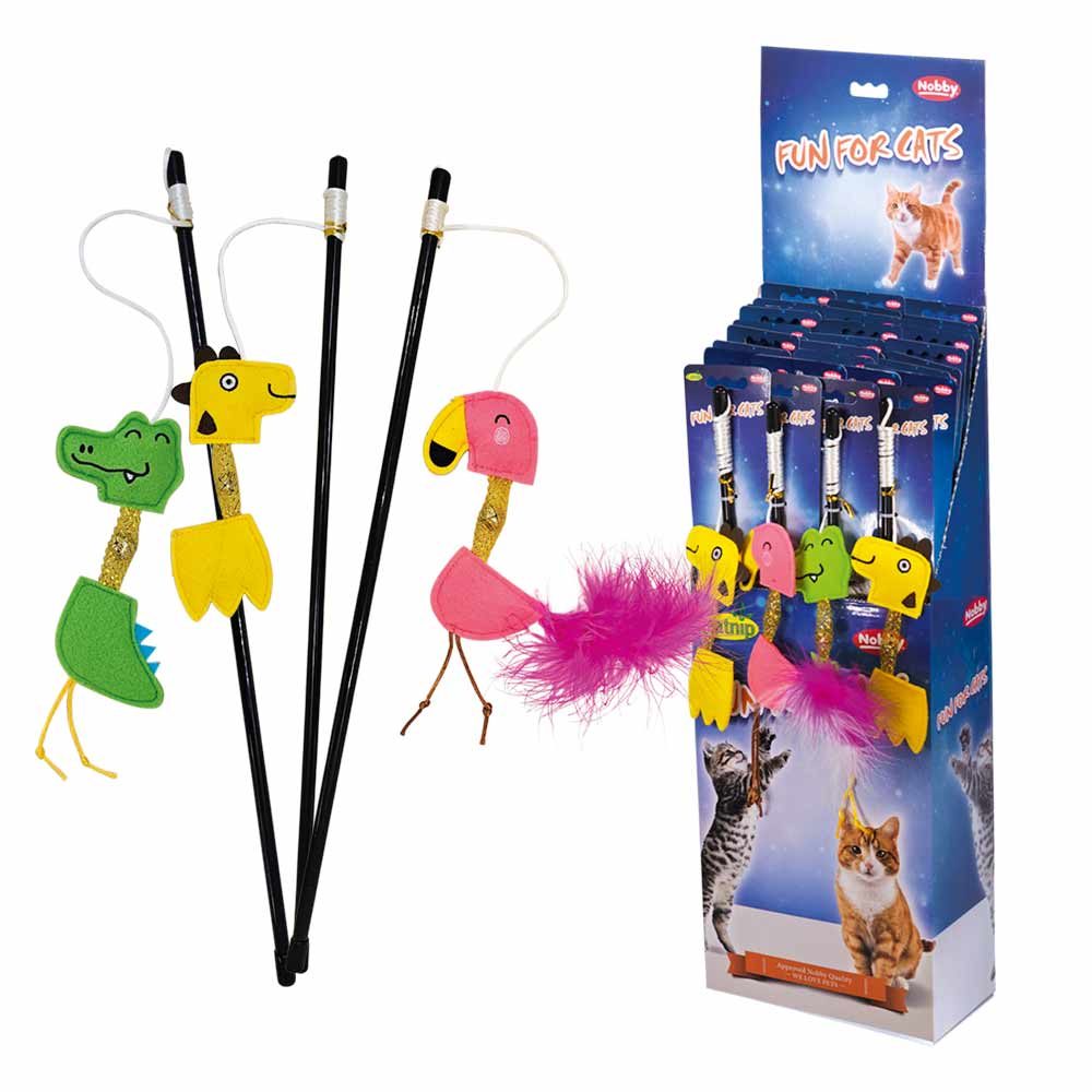 Nobby TOYBOX Udice zvířata ze ZOO 18 ks / tyč 46 cm / provázek+hračka 90 cm 1 balení