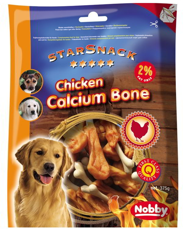 Nobby StarSnack Chicken Calcium Bone kalciová kost s kuřetem 375g 1 balení