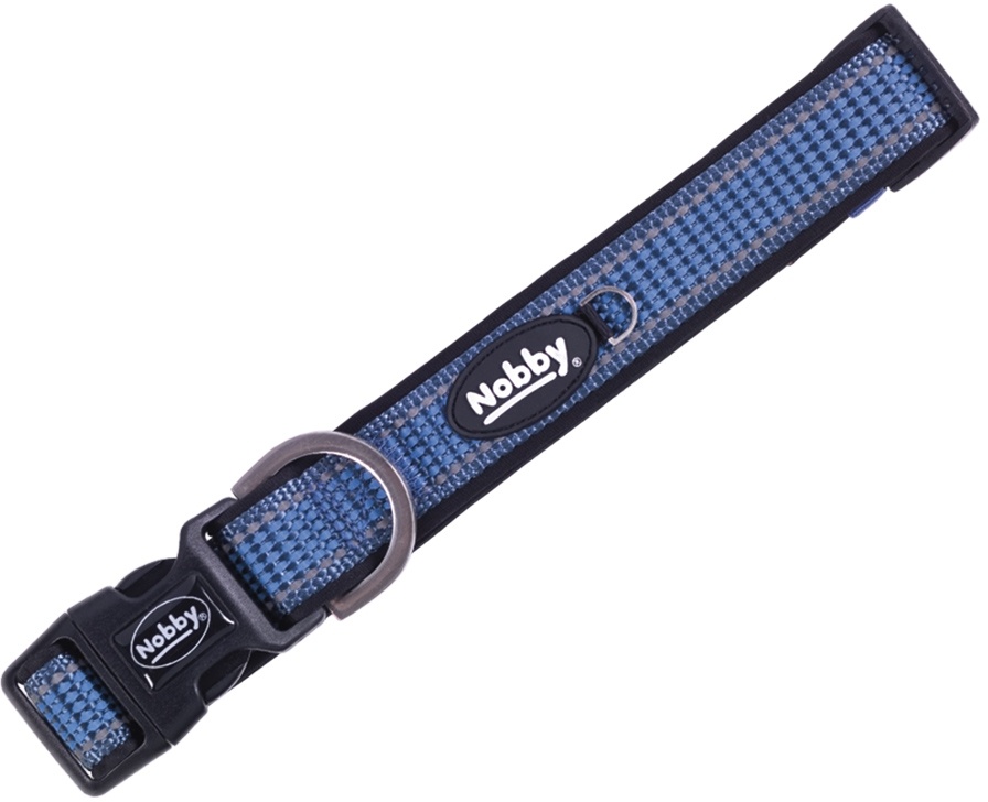 Nobby KALEA obojek nylon reflexní modrá L-XL 50-70cm 1 balení
