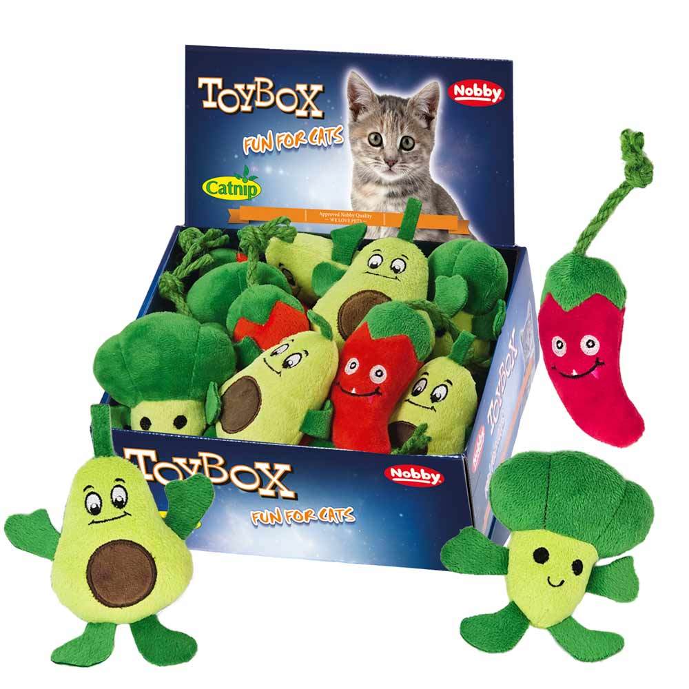 Nobby TOYBOX Cat Plyšové hračky Zelenina s catnip. 11-16 cm 18 ks 1 balení