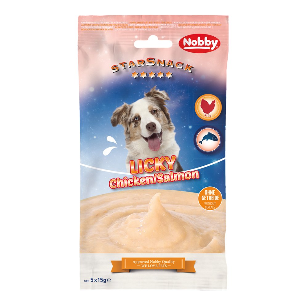 Nobby StarSnack LICKY Dog Kuře a losos 5 x 15 g 1 balení