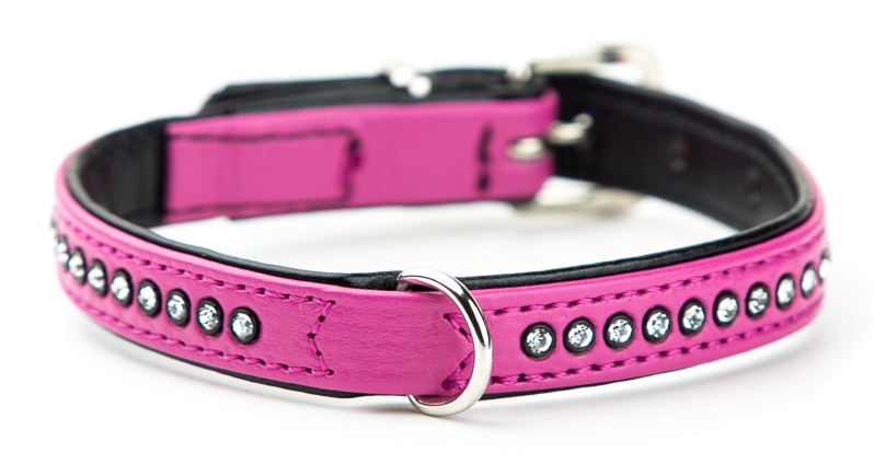 Nobby Crystal obojek se Swarovski krystaly XS-S 32cm fuchsie 1 balení