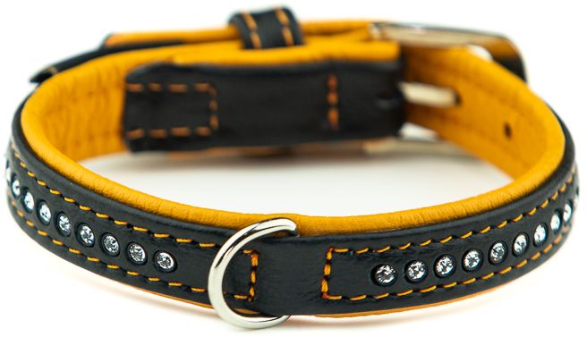 Nobby Pacific Deluxe obojek se Swarovski krystaly XS 27cm oranžová 1 balení