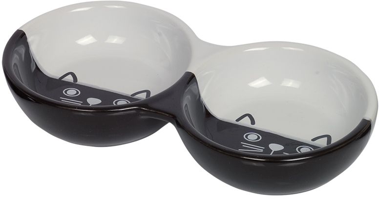 Nobby keramická dvojmiska pro kočky černobílá 22 cm 1 balení