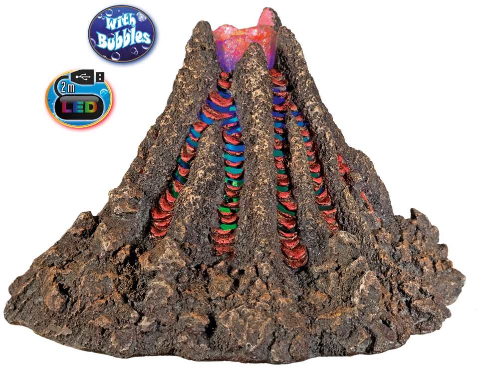 Nobby akvarijní dekorace vulkán s LED a vzduchováním 22,7 x 19,5 x 14,5 cm 1 balení