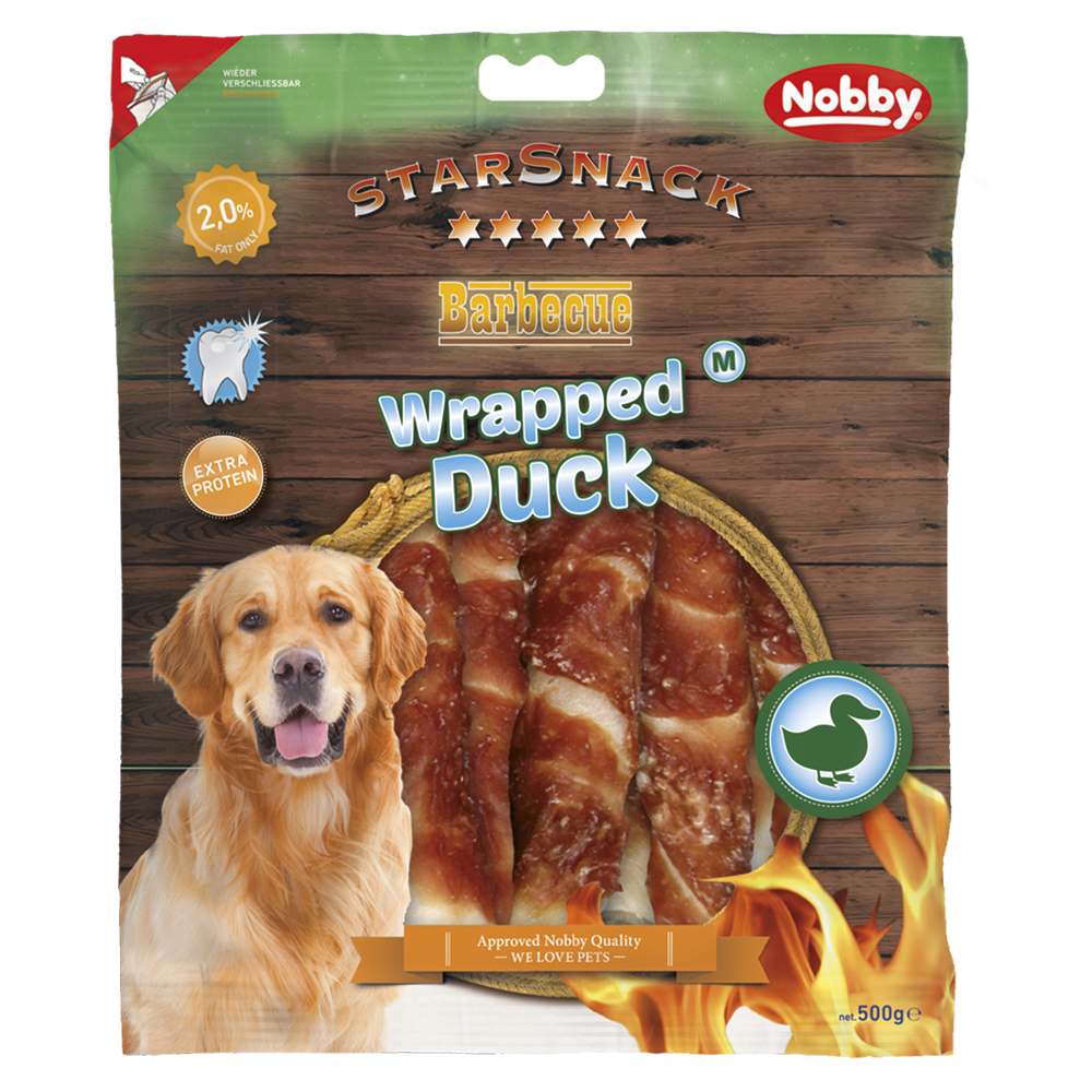 Nobby StarSnack BBQ tyčky s kachnou M 13 cm 500 g 1 balení